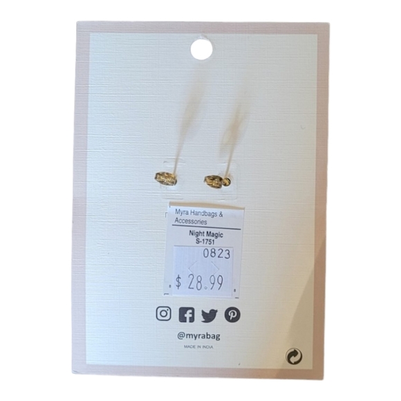 Myra Bag Earrings: Druzy Stone - Picture 3 of 3